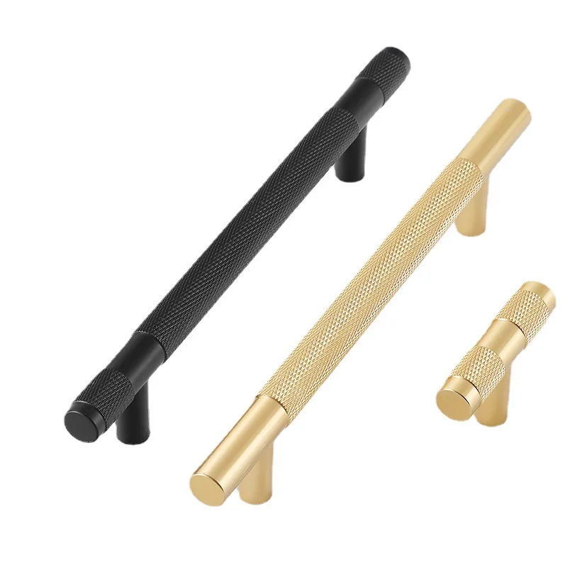 

Modern light luxury Nordic knurled kitchen cabinet door drawer knobs and handles aluminum alloy handles for furniture