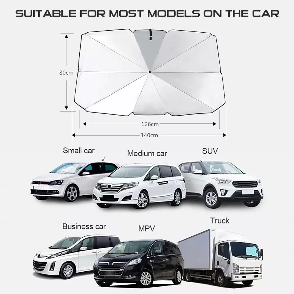 

125cm 140cm Foldable Car Windshield Sun Shade Umbrella Car UV Cover Sunshade Heat Insulation Front Window Interior Protection