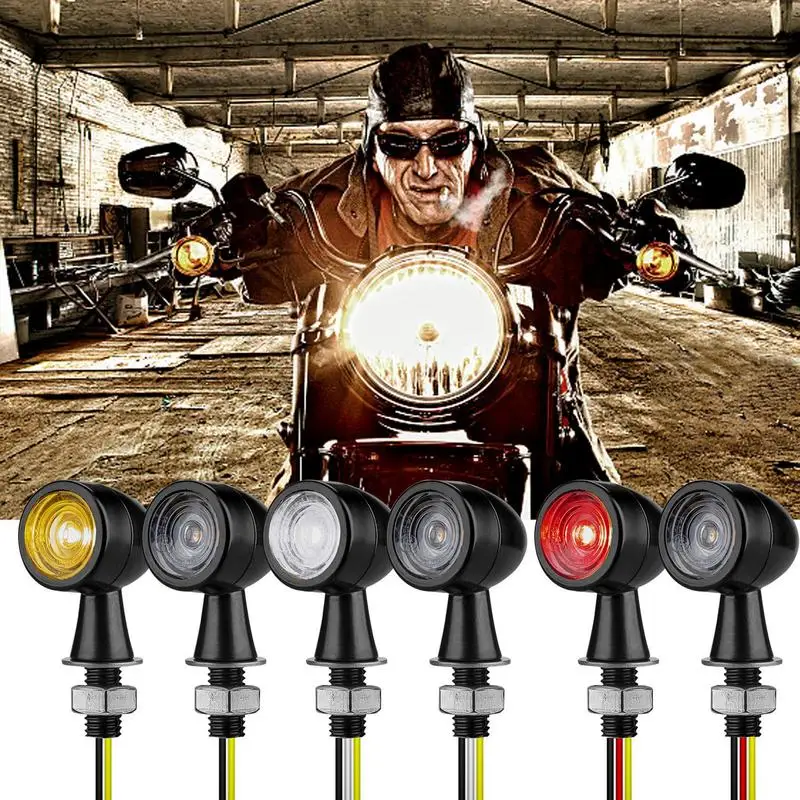 

Universal LED Motorcycle Turn Signal Light Mini Bike Indicators With HD Spotlight Lens High Brightness Blinkers Auto Accessories