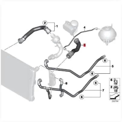 Соединительная труба охлаждающей жидкости резервуар для воды в машину фильтр