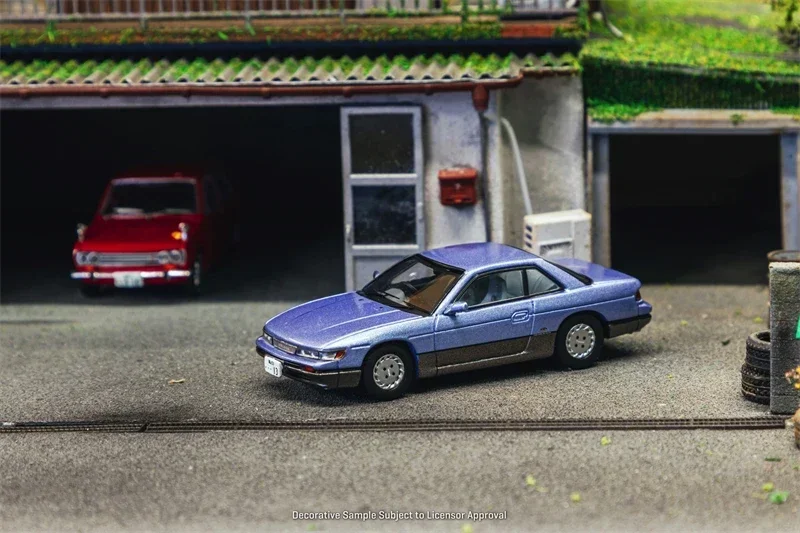 Литая под давлением модель автомобиля Jcollection 1:64 Silvia S13 синего/серого цвета