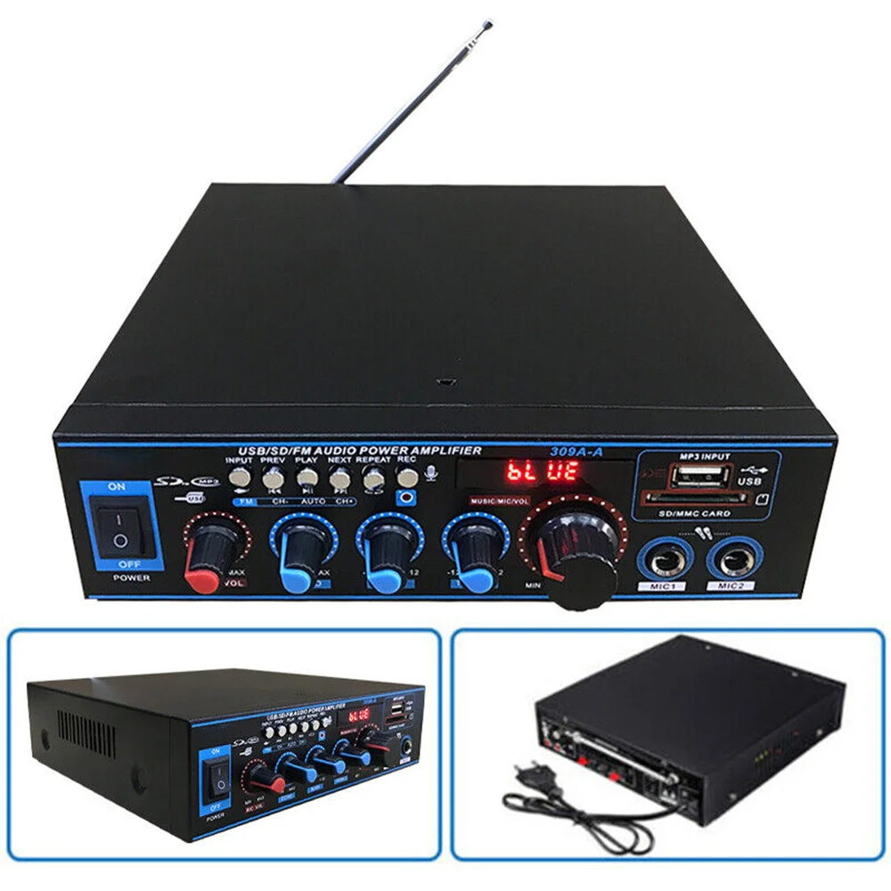 BT-309A 800 Вт домашние Автомобильные усилители 2 канала Bluetooth 5 0 объемный звук FM USB