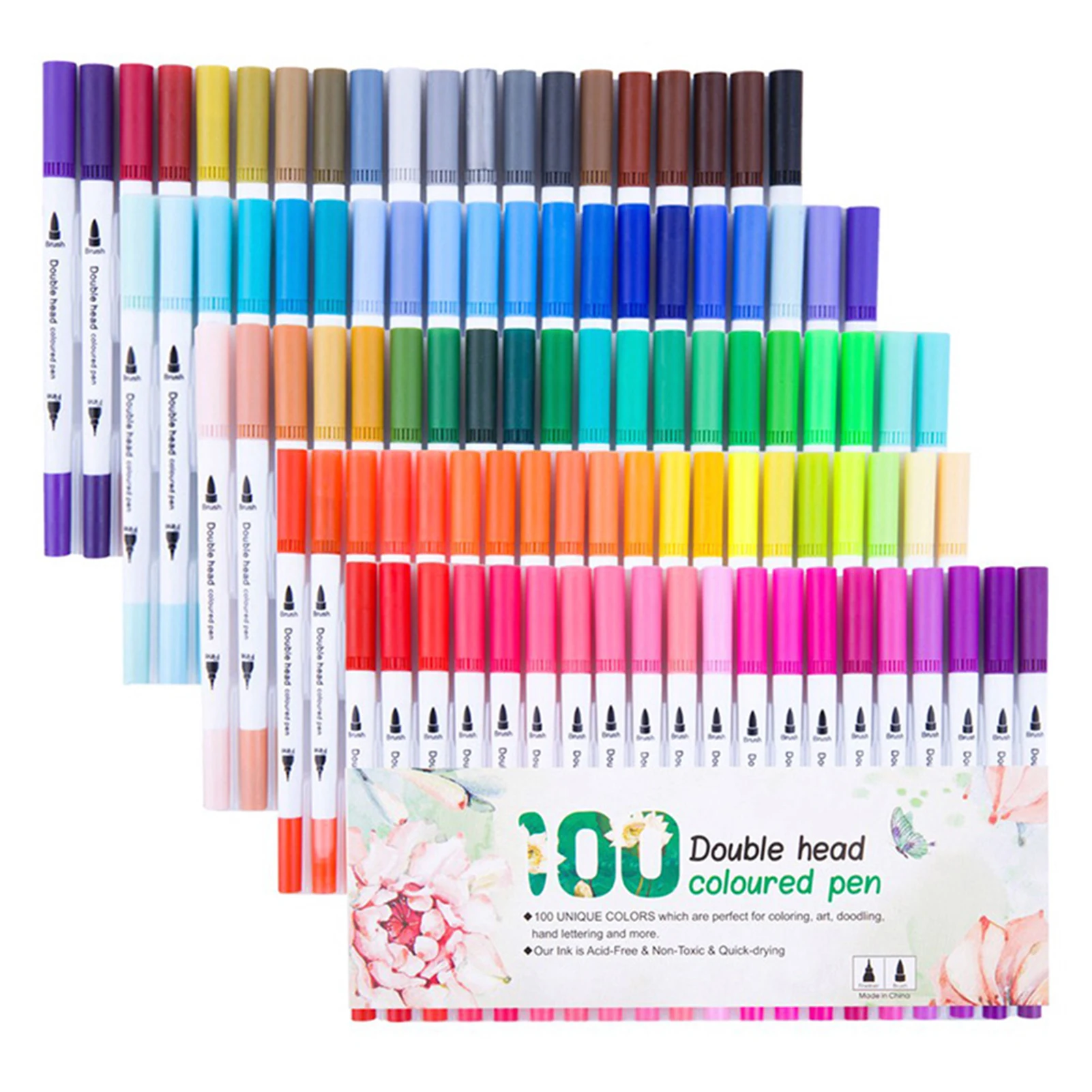 Double Ended Marker Pen Assorted Ink Colors Permanent Pens f