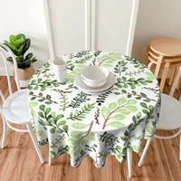watercolor leaves branches tablecloth round 60 inch table cover kitchen home decoration picnic outdoor table cloth waterproof