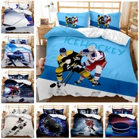 ice hockey duvet cover twin hockey sports player bedding set winter extreme sports game comforter cover set sports arena bedding