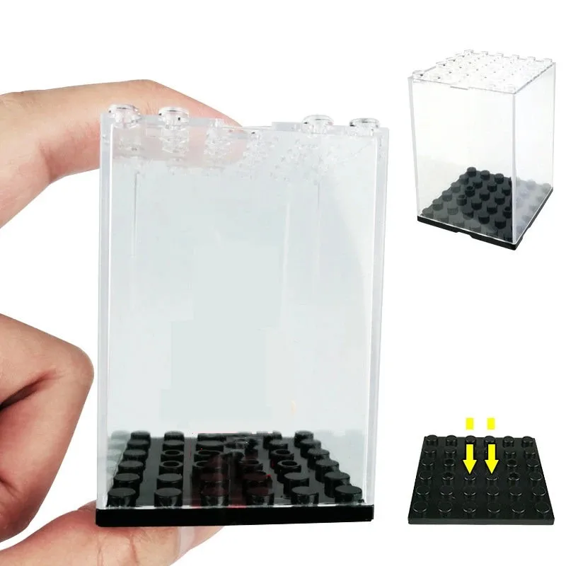 

Minifigures Bricks Display Box Building Blocks Dustproof Show Case Frame MOC Model Decorative Plastic Display Case Kids Toy Gift