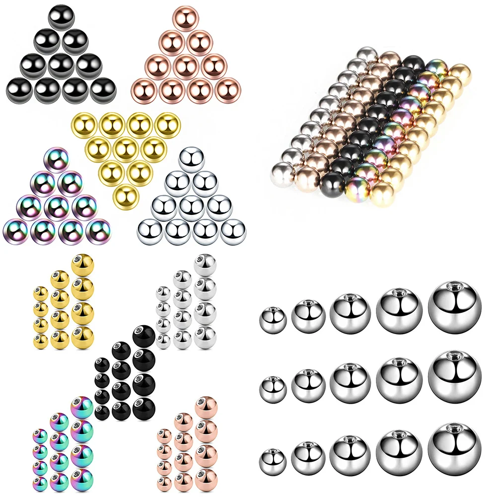 10Pcs Latest Stainless Steel Stud Earrings Lip Nail Nailed Navel To Replace Ball Eyebrow Pointed Cone Of DIY Accessories