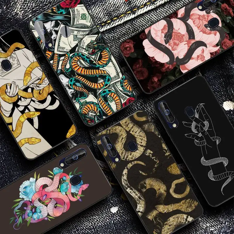 

Flower Snake Art Phone Case for Samsung A51 01 50 71 21S 70 31 40 30 10 20 S E 11 91 A7 A8 2018