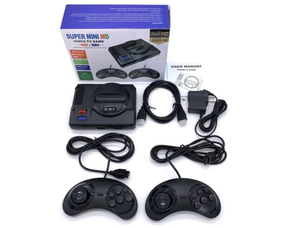 Ретро игровая консоль для Sega Mega Drive MD 16 бит 86 игр 8 605 различных встроенных двойные