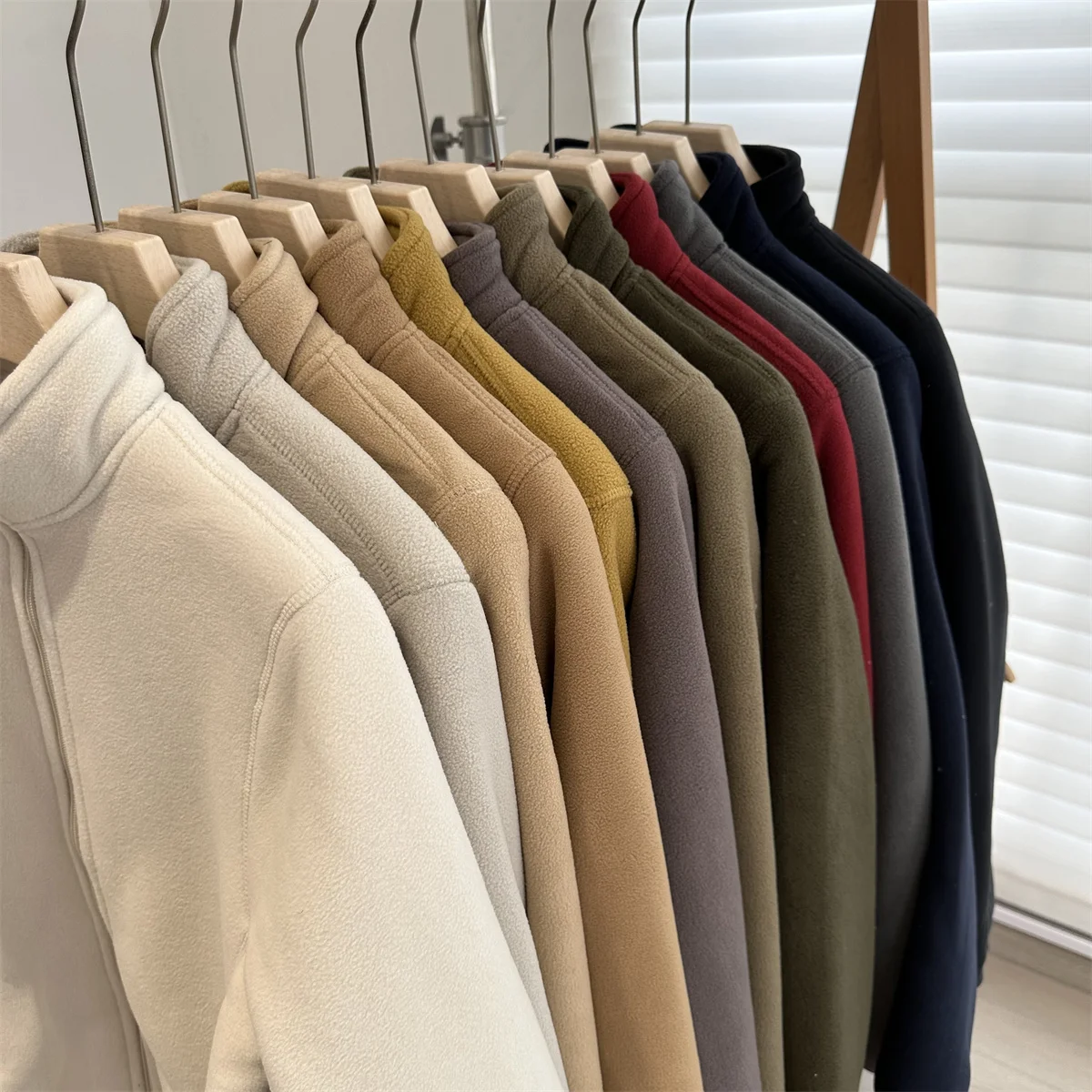 Heavy Island Country Double Layer Composite Velvet Autumn and Winter Thickened Warm Berber Fleece + Polar Stand Collar...