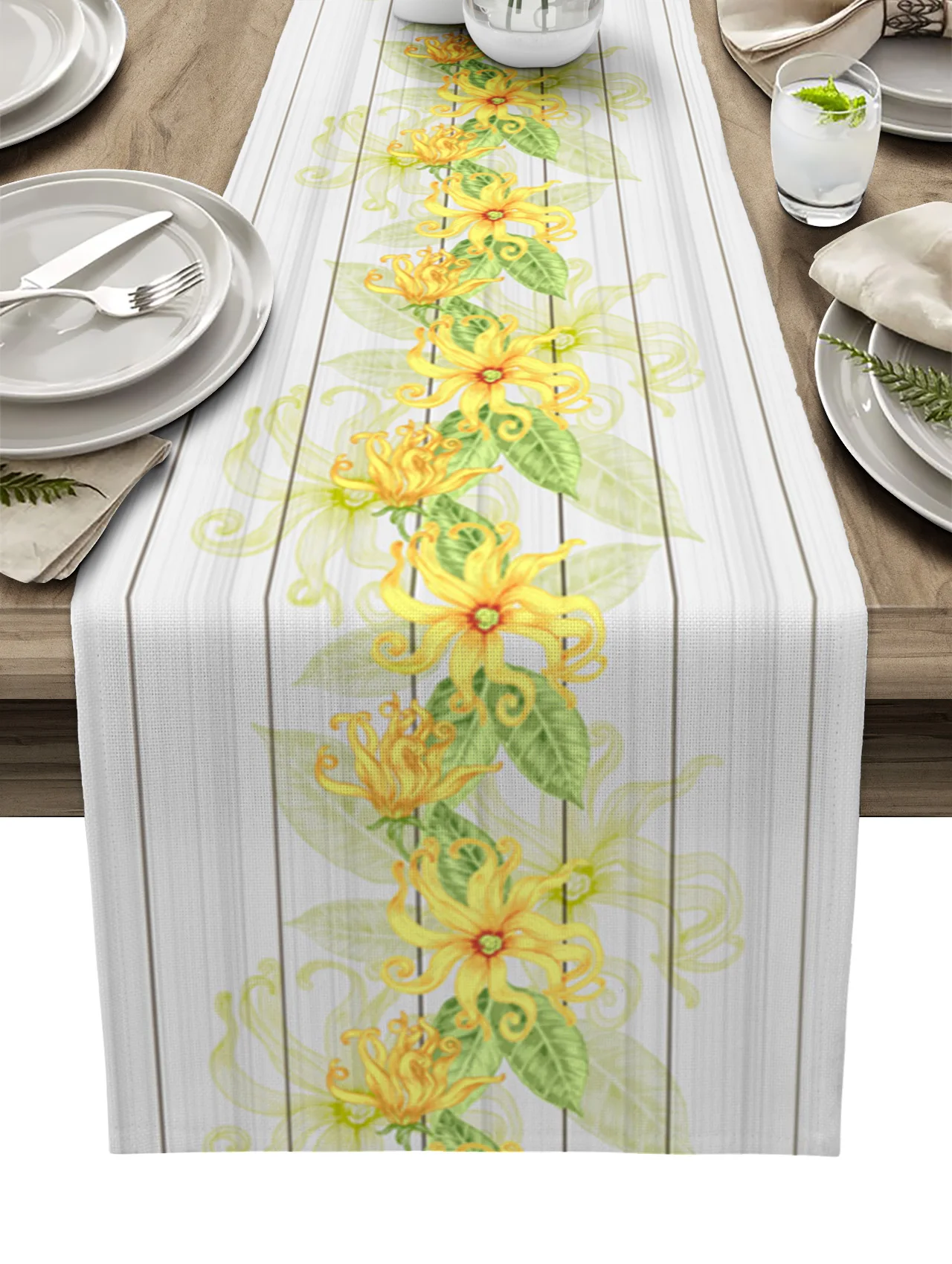 

Деревообрабатывающее растение Ylang, Ретро Настольная дорожка, современная настольная дорожка для вечерние, столовая дорожка, свадебная наст...