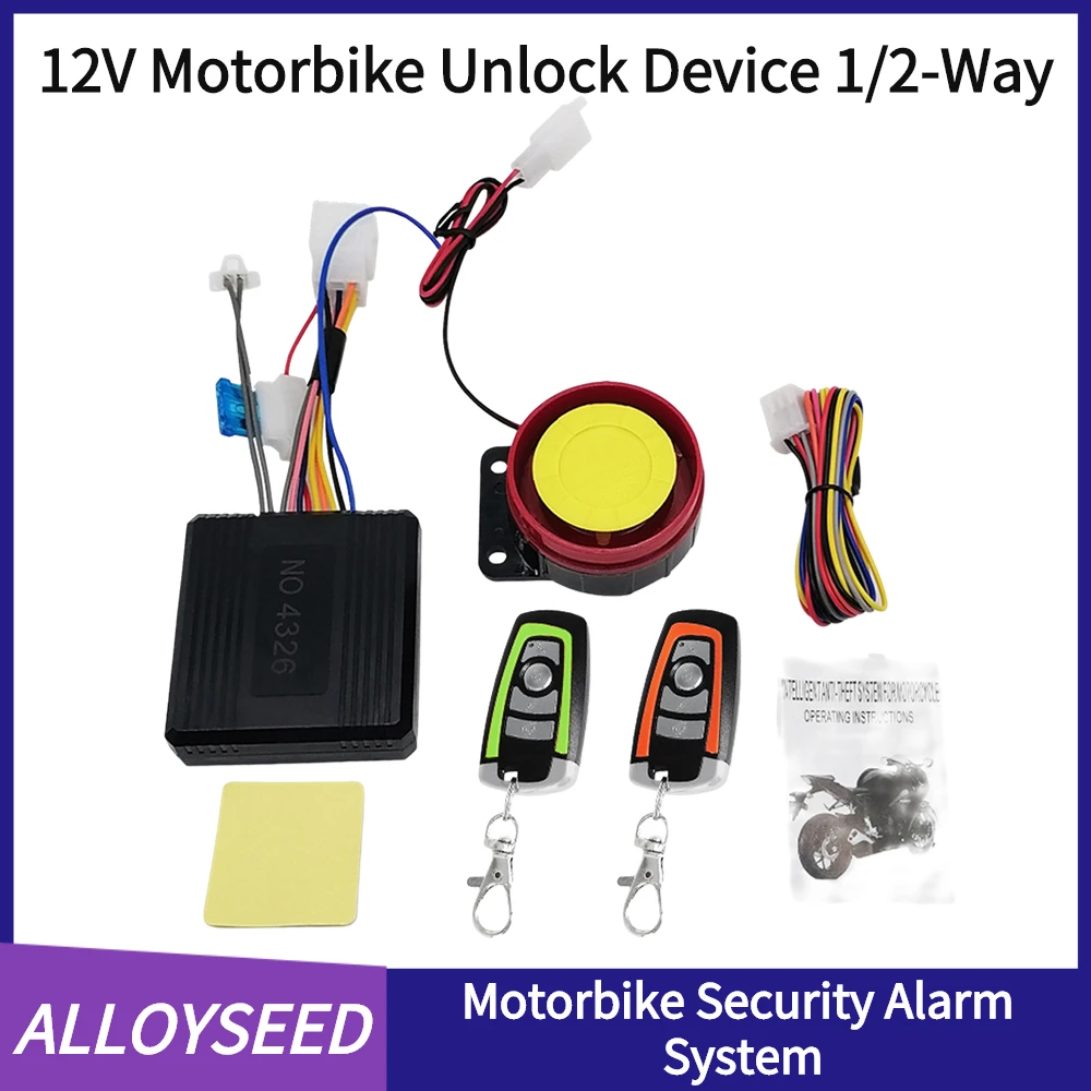 

12V Car Security Alarm System 1/2-Way Motorcycle Immobilizer Automatic Burglar Alarm Keyless Entry Siren Motorbike Alarm System