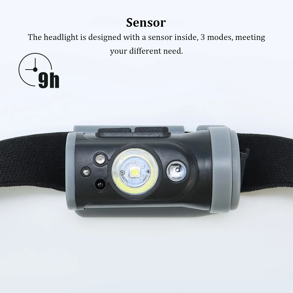 

Sensor Headlamp 3 Modes Waterproof Flashlight Head Torch