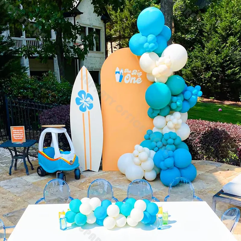 

123 шт., декоративные синие и белые воздушные шары