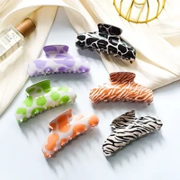 new acetate plate ins zebra pattern hair catch french retro large shark clip back head plate womens hair catch hair accessories