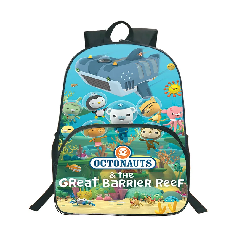

Рюкзак Octonauts с мультипликационным принтом для студентов, модный вместительный школьный ранец из полиэстера с сниженной нагрузкой, Повседневная сумка для хранения