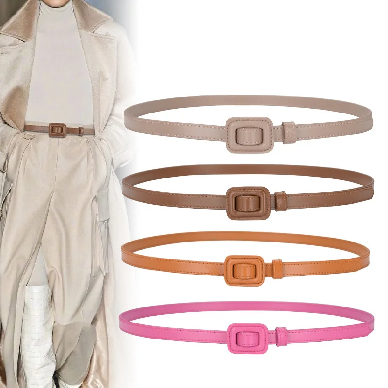Fashion Women Genuine Leather Belts High Quality Gold Buckle Best Matching Dress Jeans Belts for Lady