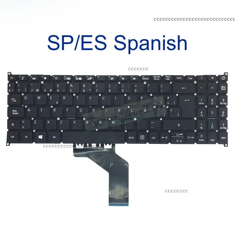 Фото Клавиатура US/UA/Китайская/Испанская для Acer Aspire A315-53 54G, A315-22 A315-23 23G A315-34, Aspire 5 A515-52 52G 53, A515-54 54G №4