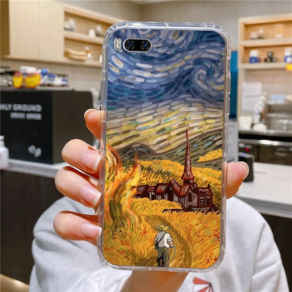 V-Van Gogh Starry Sky Art Phone Case For Huawei Mate P10 P20 P30 P40 P50 Smart Z Honor 50 60 70 Pro Lite Transparent