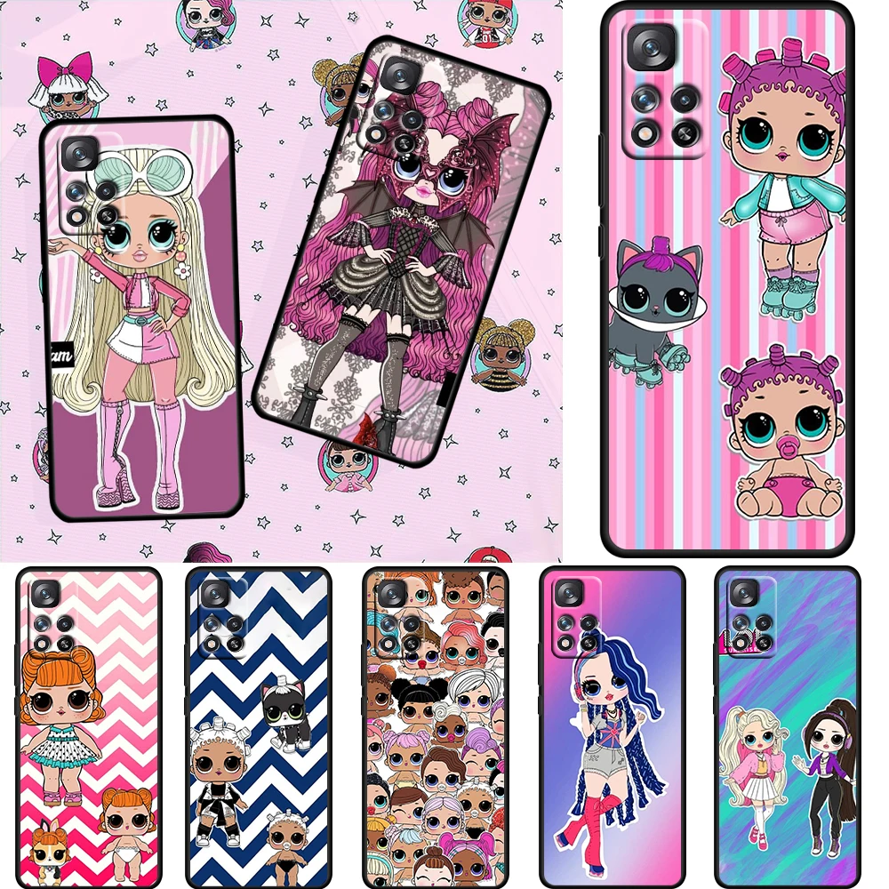 

LOL Surprise Doll Cute For Xiaomi Redmi Note 11 10 11T 10S 9 9S 8 7 5G 4G Silicone Soft TPU Black Phone Case Coque Capa Shell