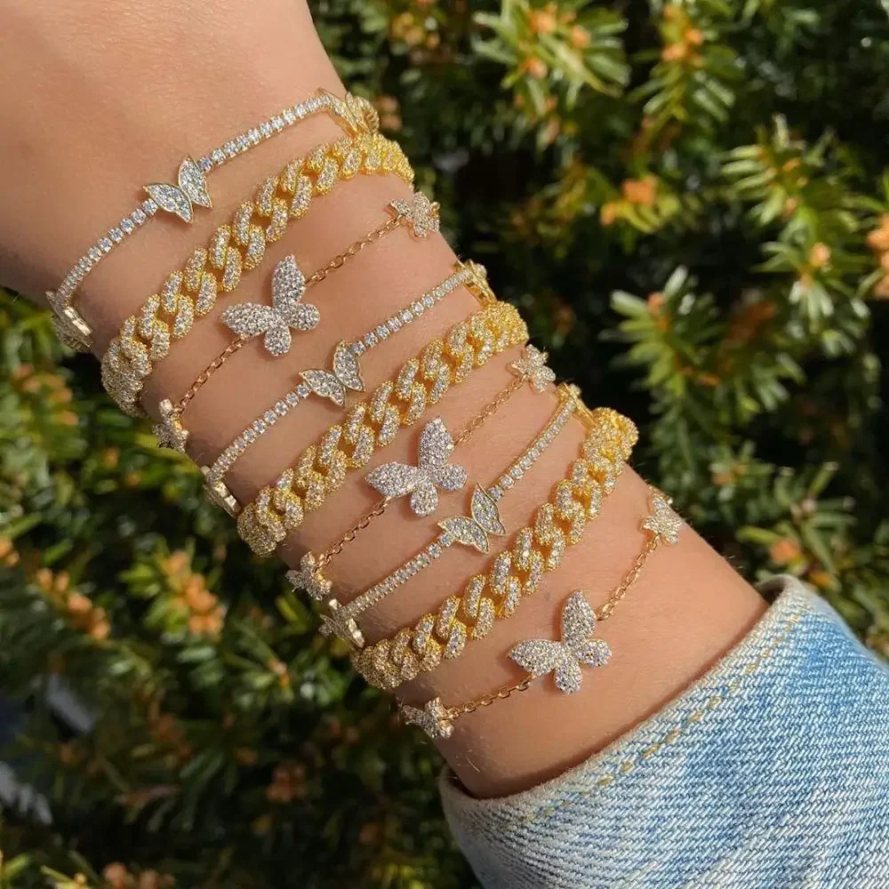 Очаровательный браслет MINHIN Sweety Butterfly для девочек новый дизайн 2 мм теннисный