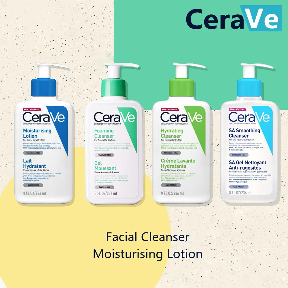

CeraVe SA Smoothing Cleanser Acne Treatment Hydrating Cleaner Moisturizing No Stimulation For Oily Dry Skin Face Wash 236ml