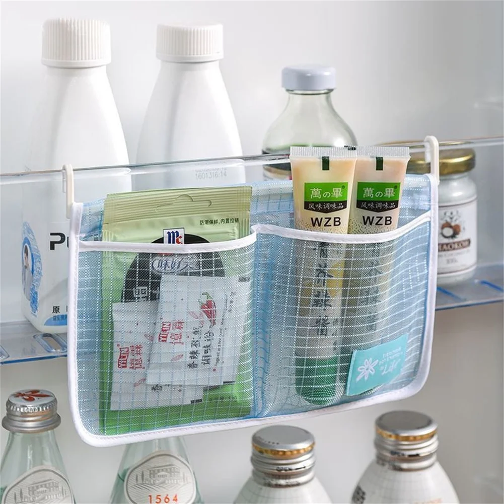

Detachable Two Grid Hanging Household Kitchen Tidy Seasoning Organizer With Hook For Refrigerator Space Saver