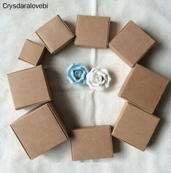 

100 шт., картонная коробка для упаковки ювелирных изделий