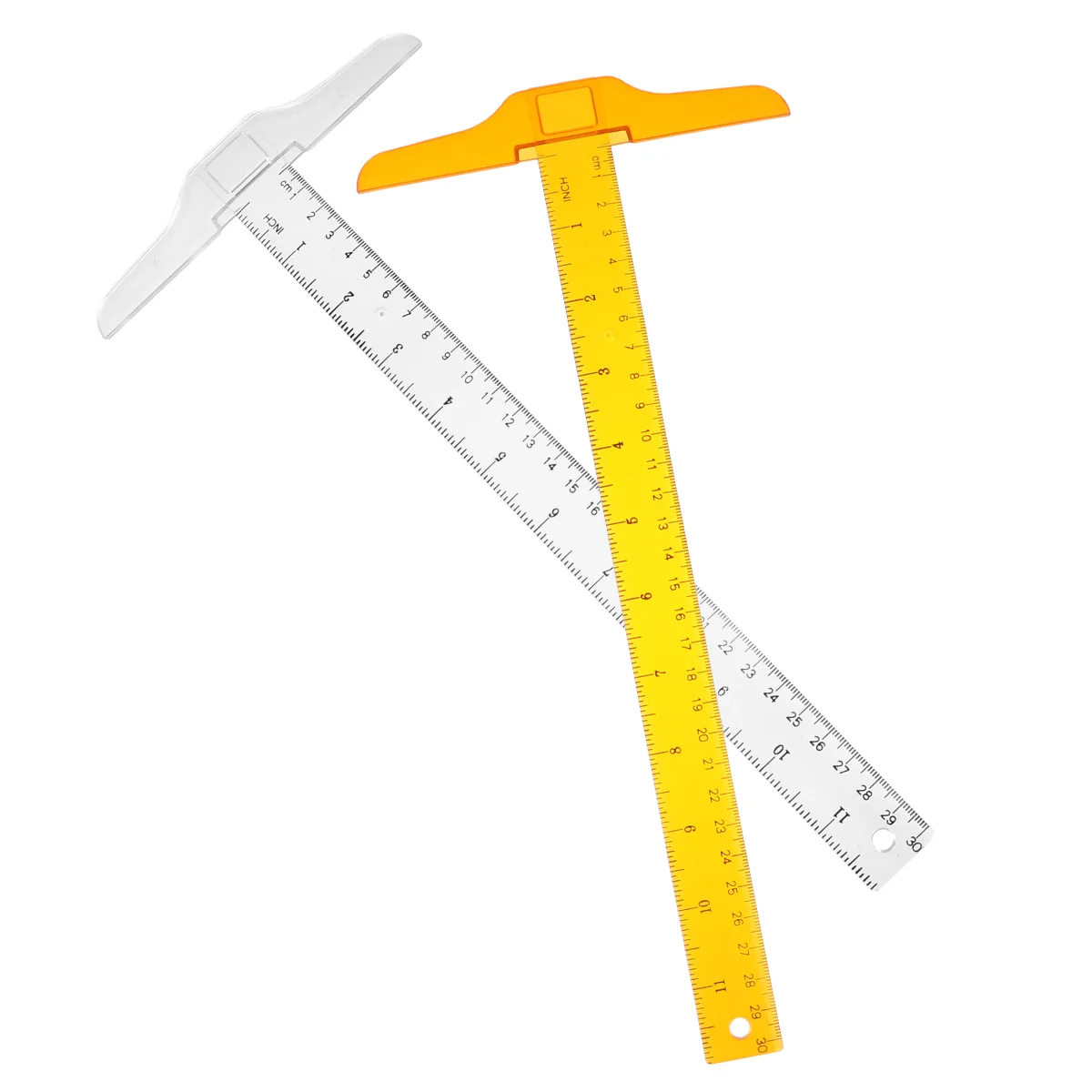 

2 Pcs Ruler Square Tool T Shape Ruler Plastic T-shaped Drafting Supplies Work Professional