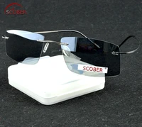 scober titanium alloy rimless polarized sunglasses super light men nv driving mirror sunglasses designer sport sun glasses