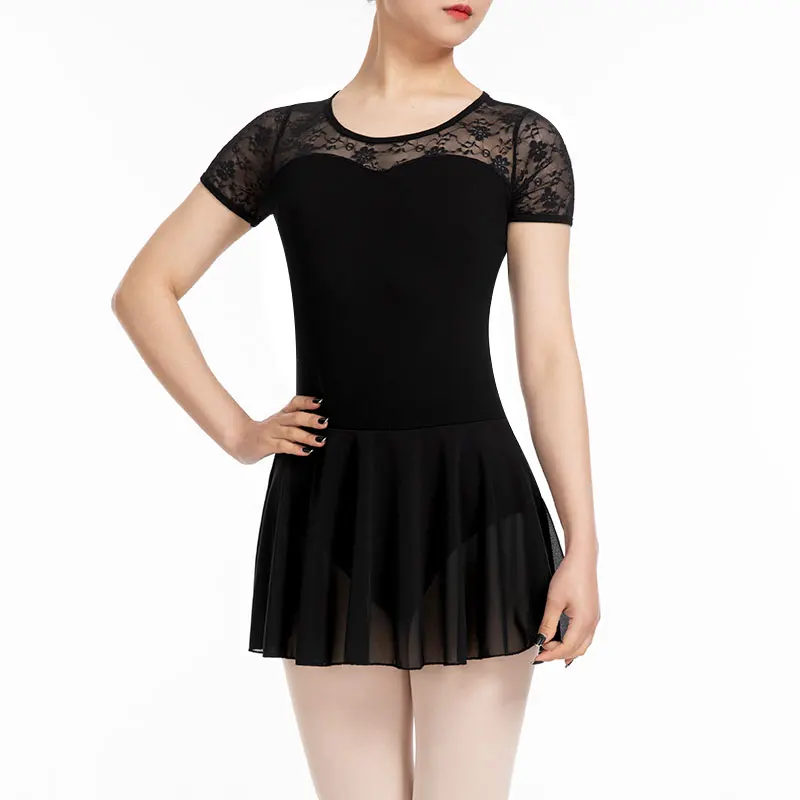 Женское Танцевальное Платье Балетное Для Взрослых С Короткими Рукавами Вырез
