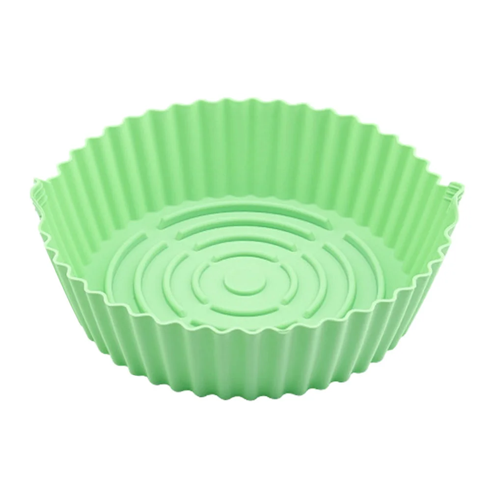 

Cake Container Air Fryer Pan Washable Liner Oven Bottom Silicone Pot 19X19X6CM Baking Kitchen Supplies Green Silica Gel Mat