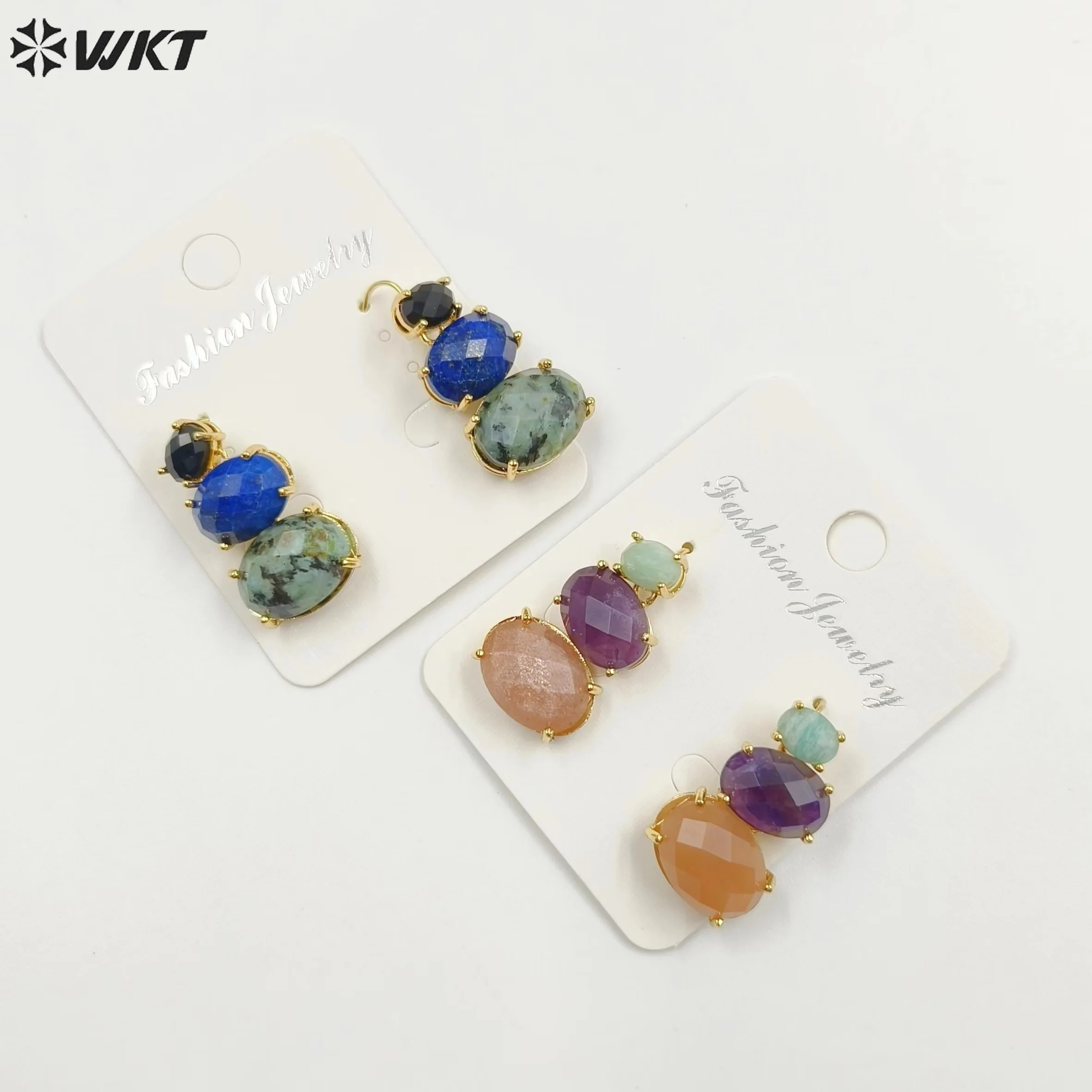 WT-E736 Великолепный новейший дизайн тройной зубец из драгоценного камня установка