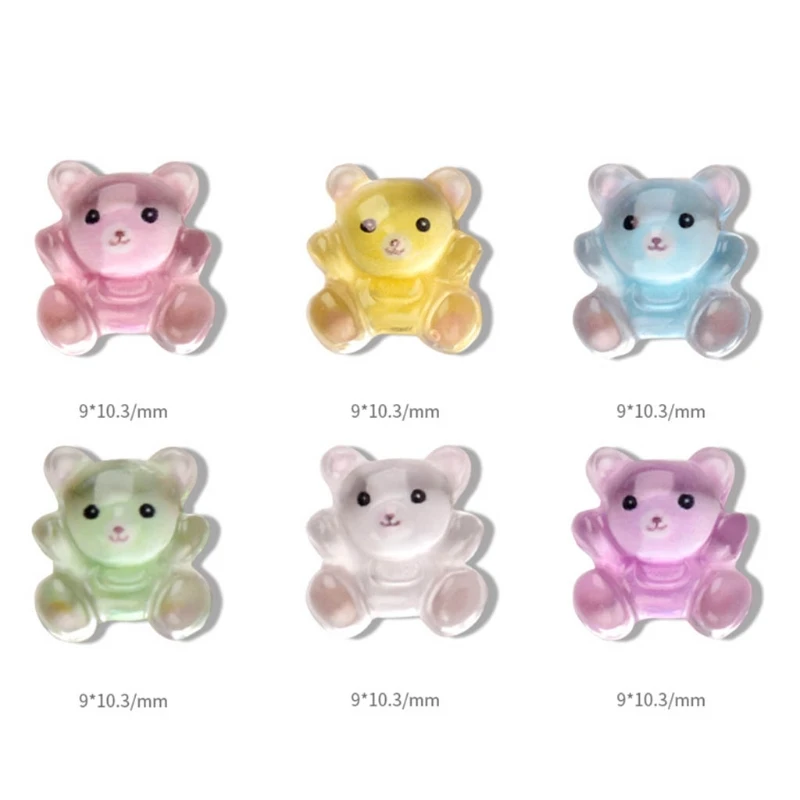 

3D Bear Nail Art Decoration Gummy Bear Nail Charms For Acrylic Nails Cute Bear