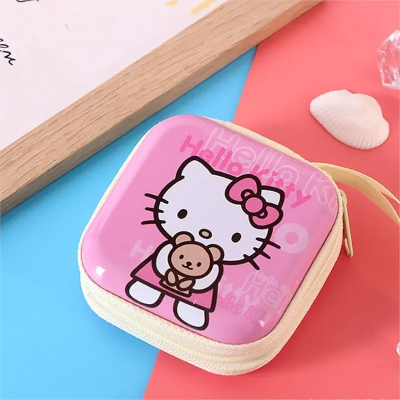 Портмоне Hello Kitty Kawaii портативный милый Sanrios Bluetooth-гарнитура сумка для хранения