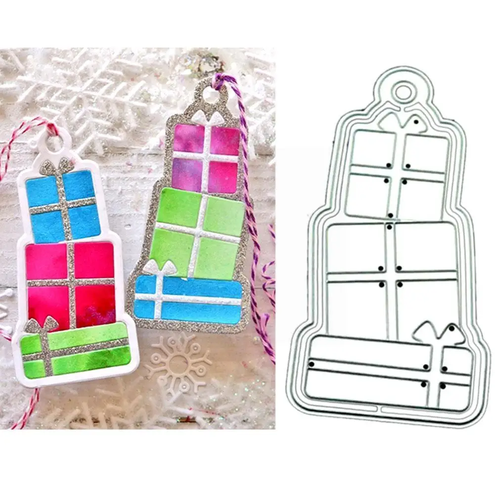 

Металлические Вырубные штампы, форма для рождественской подарочной коробки, штампы для бумаги, искусственные трафареты, лезвие, нож, декор ...