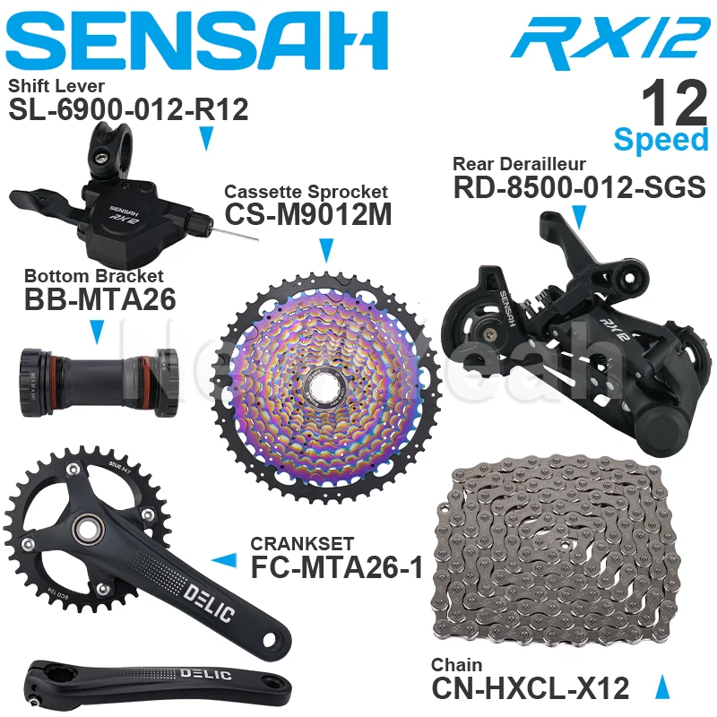 SENSAH RX12 12 скоростной MTB групсет включает правый переключатель передач задний и