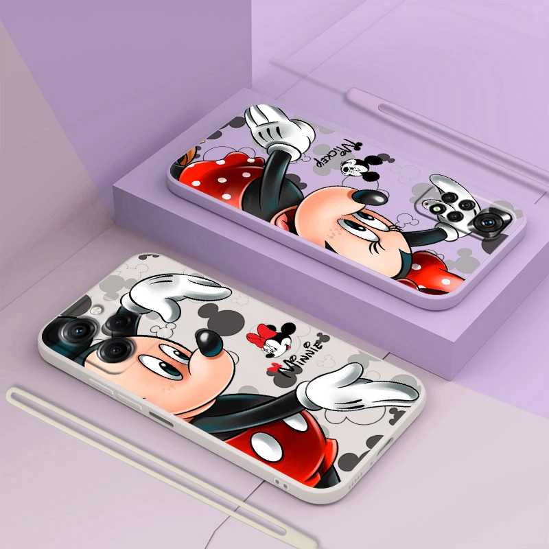 

Mickey Mouse Cute For Xiaomi Redmi Note 12 11 11T 10 10S 9 9S 9T 8 8T 7 Pro Plus Speed Liquid Rope Soft Phone Case Coque Capa