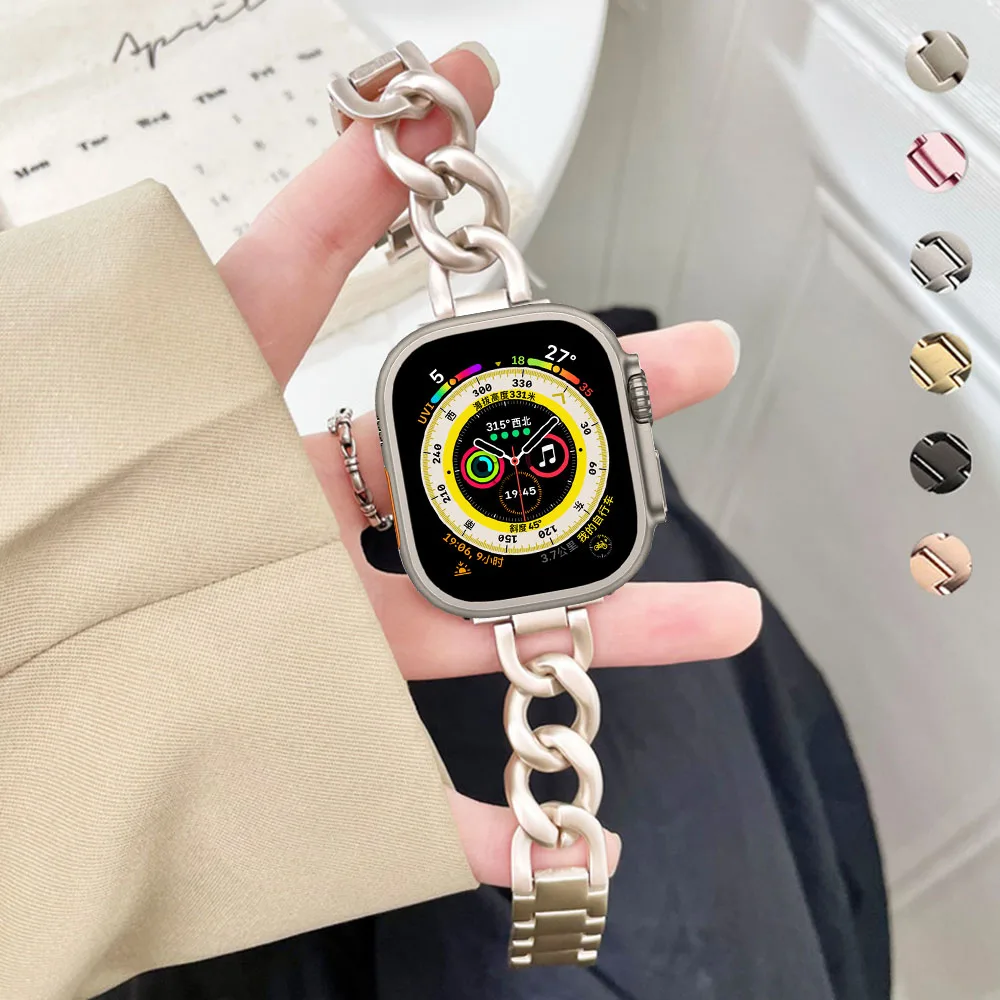 

Ремешок металлический для Apple Watch Band Ultra 49 мм 45 мм 44 мм 40 мм 41 мм 42 мм 38 мм