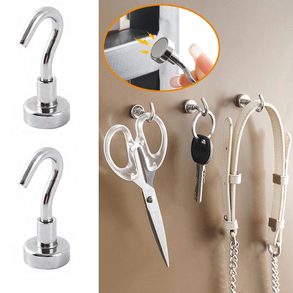 

1/5Pcs Strong Magnet Hook For Kitchen Bedroom Bathroom Towels Robe Utensils Key Wall Hanger Magnetic Hooks Organization