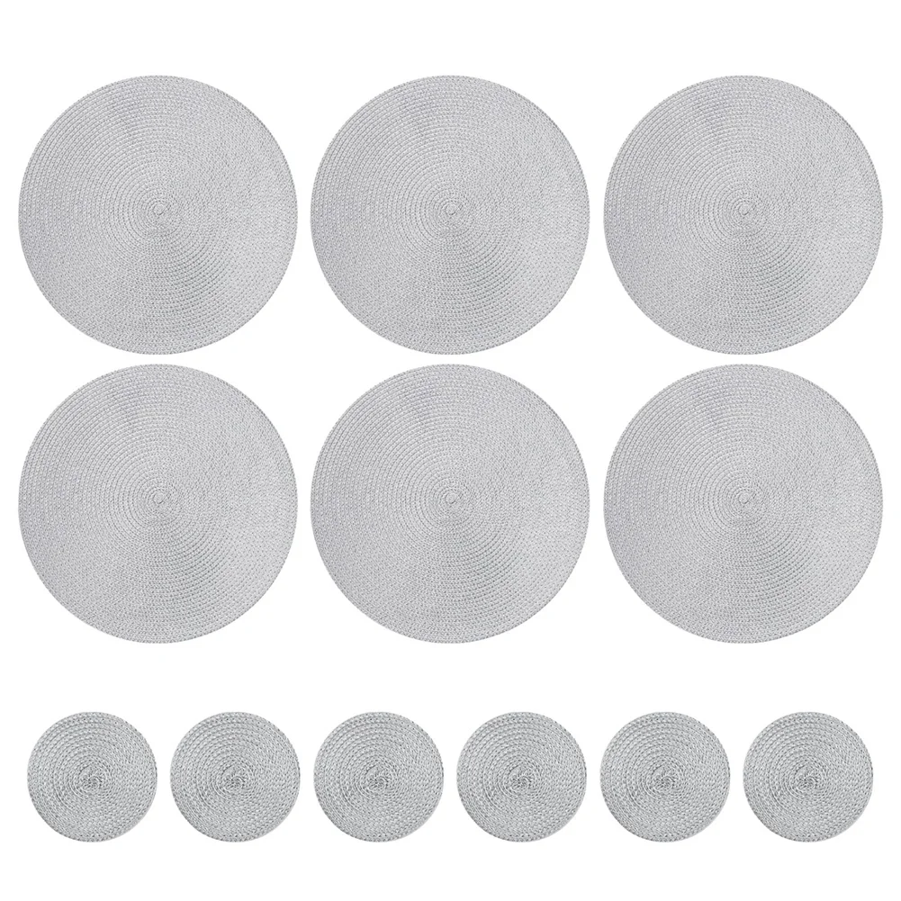 

Набор из 6 круглых плетеных салфеток из полипропилена