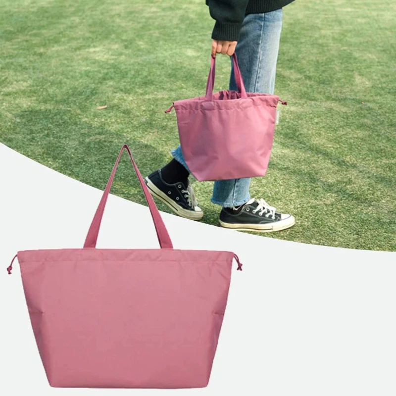 

Waterproof Portable Nylon Handbag Clothing Finishing Storage Bag Large Washing Supplies Beam Mouth Bag Daily Necessities Liberal