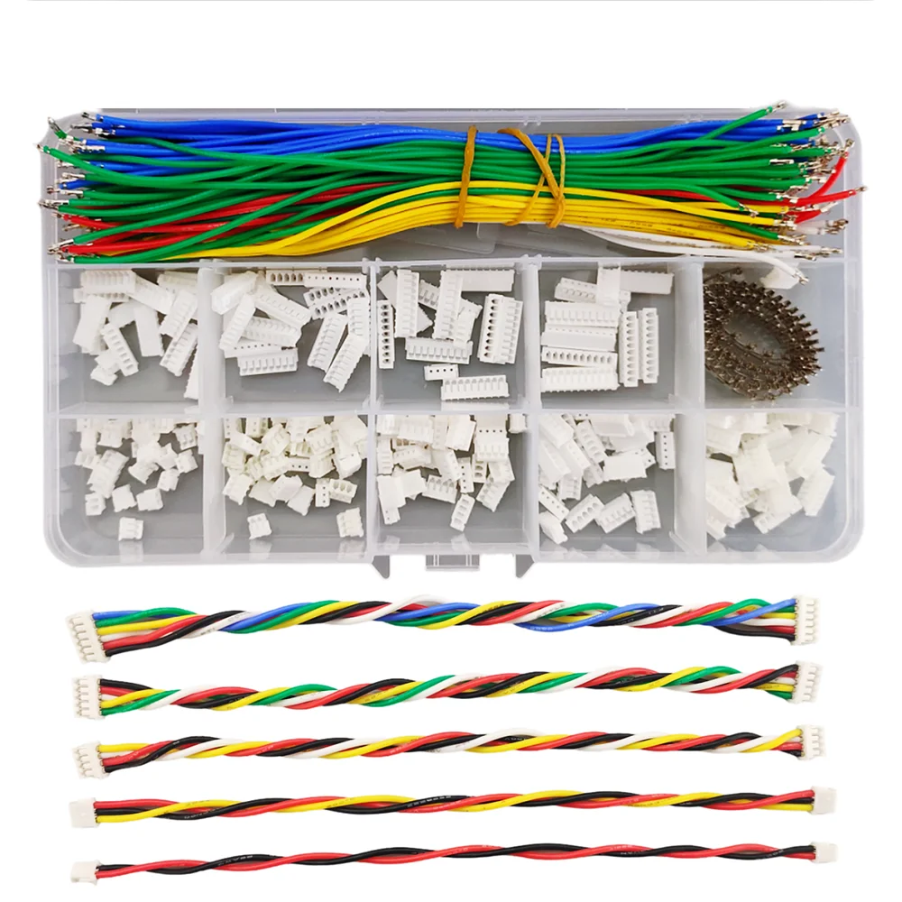 

JST ZH 1,5 мм двусторонние разъемы и комплект предварительно обжимных силиконовых кабелей 28AWG с адаптерным кабелем 2/3/4/5/6/7/8/9/10-контактного корпуса