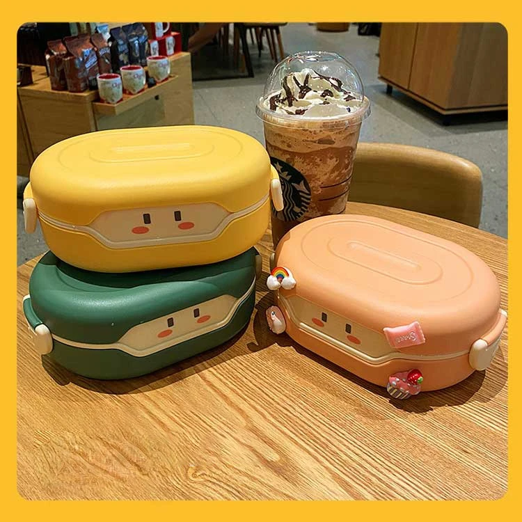 

Kawaii Bento Lunch Box 780ml Cartoon Plastic Bento Box Cute Food Storage Container Microwave Rice Box Tableware Food Container