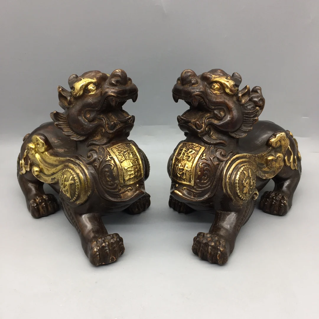 

Free Delivery Elaboration Brass Statue Lucky Wealth"Divine Beast Pixiu"Metal Crafts Room Decoration/Home Decoration