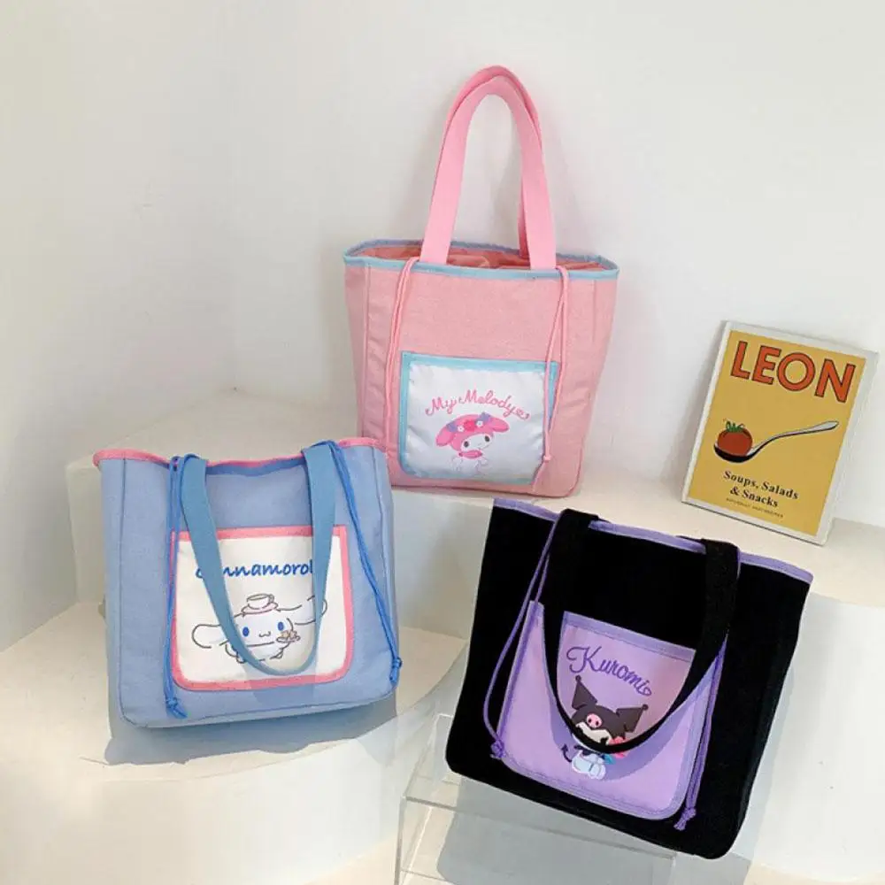 

Cinnamoroll Kuromi My Melody Sanrio плюшевая мультяшная ткань, сумка на плечо, рюкзак для девочек, подарок на день рождения