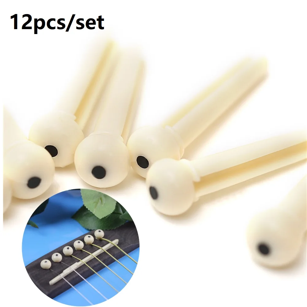 

12pcs/set 3.2cm Guitar Bridge Pins Pegs Bridge Pins Acoustic Guitar String End Peg Fixed Holder Tool Replacement Accessories