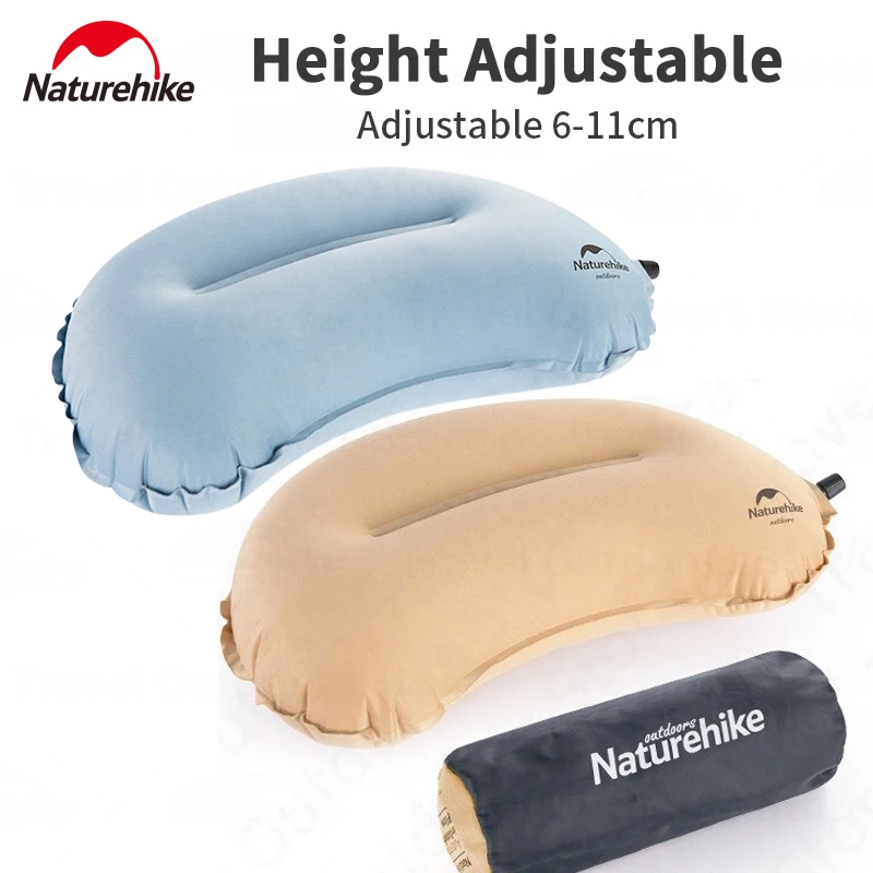 

Naturehike Portable 30D Sponge Automatic Inflatable Neck Pillow Height Adjustable Camping Travel Ultralight Sleeping Back Pillow