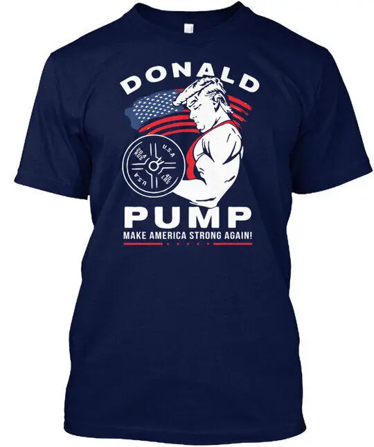 Donald Pump Make America Strong опять-опять футболка с длинными рукавами