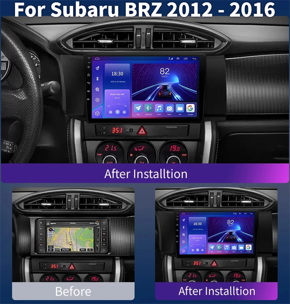 8 ГБ + 128 Android 14 автомобильный мультимедиа для Toyota Scion FR-S Subaru BRZ GT86 GT 86 2012-2020 2021 GPS